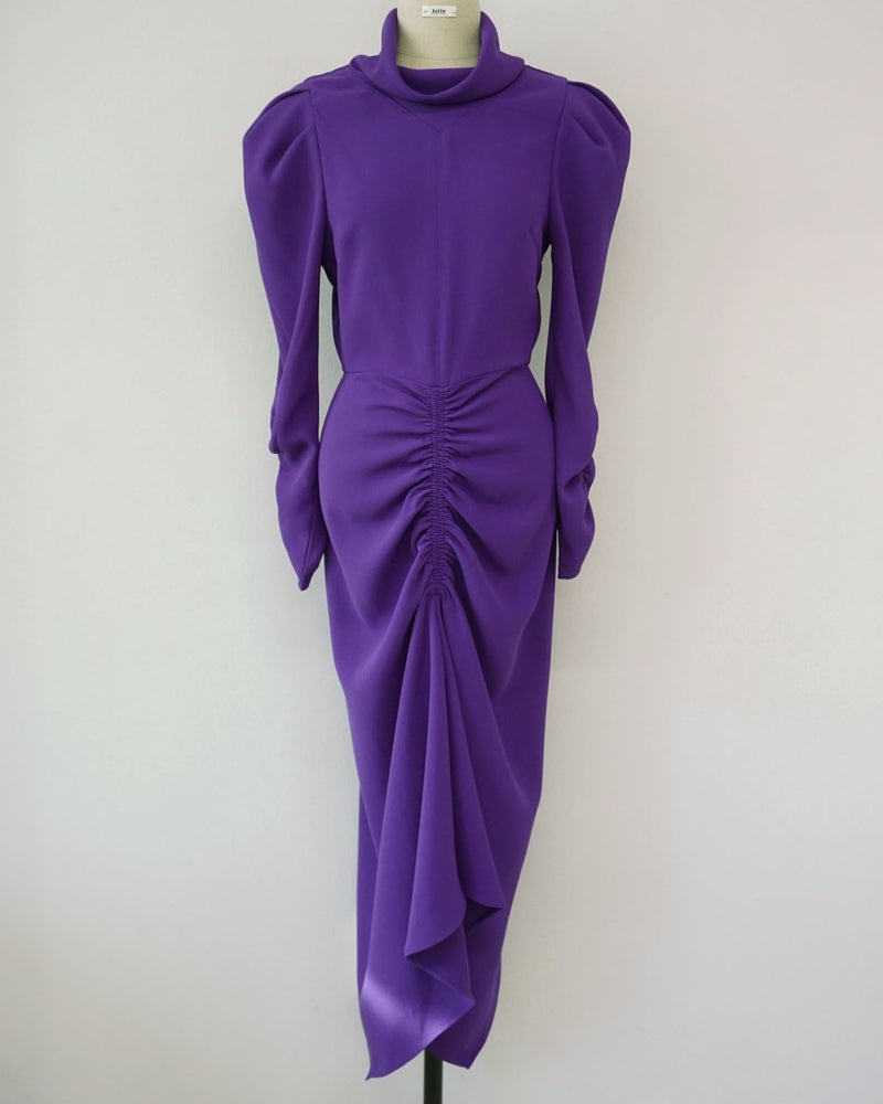 RUCHED MIDI DRESS - 2 COLORS