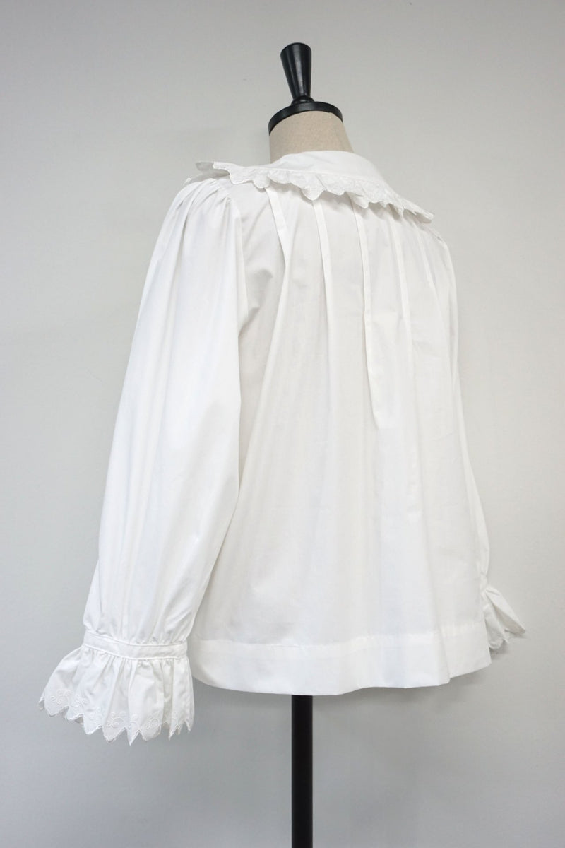 RUFFLE SHAWL COLLAR COTTON BLOUSE – MINUSEY