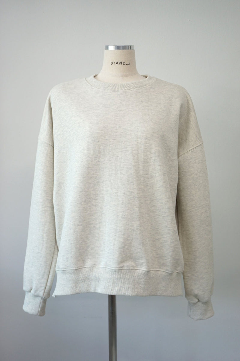 BASIC COTTON SWEATSHIRT WITH SIDE SLIT