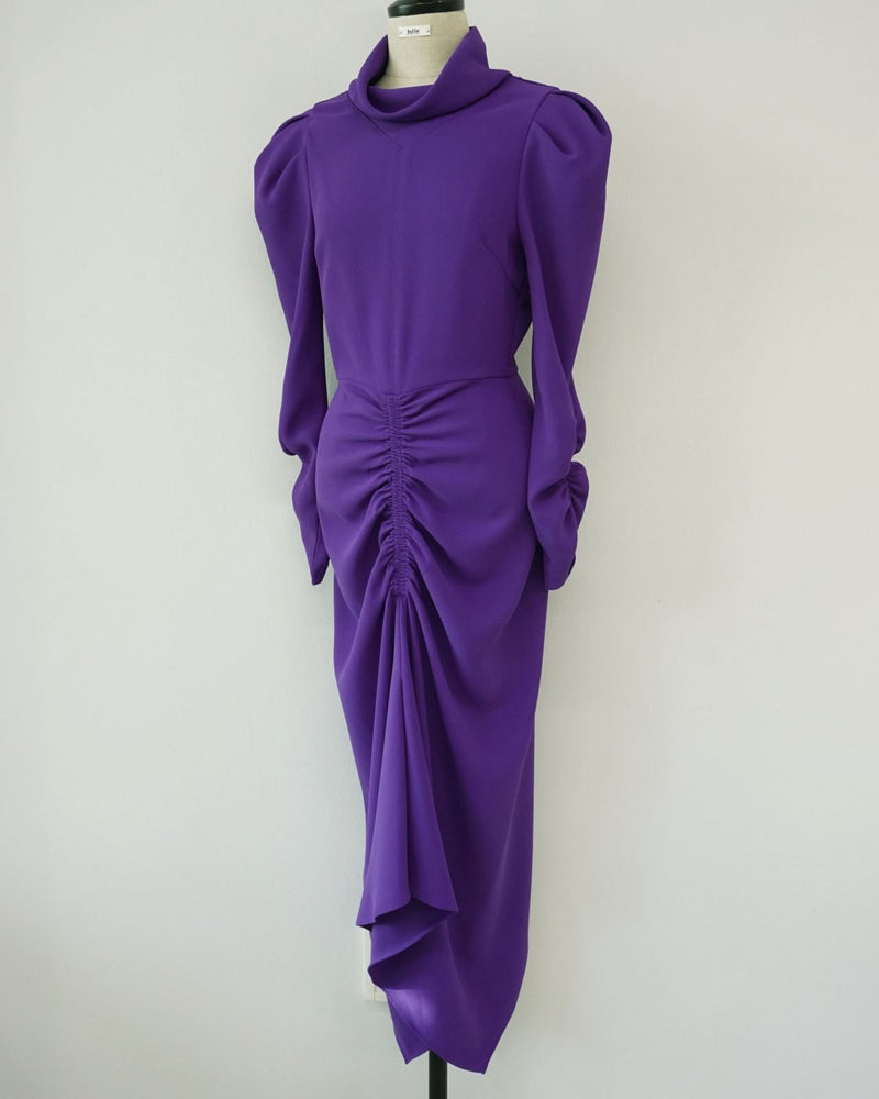 RUCHED MIDI DRESS - 2 COLORS