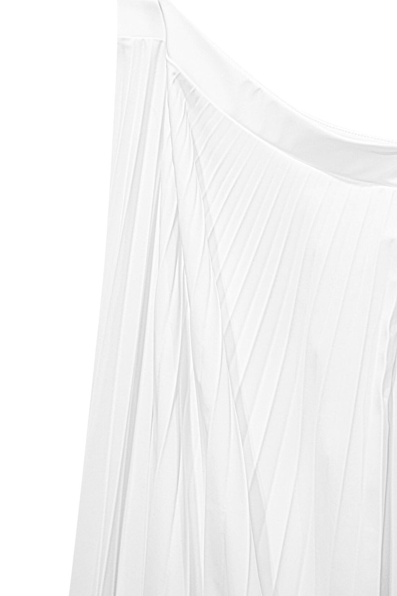 VEGAN LEATHER PLEATED FLARE SKIRT