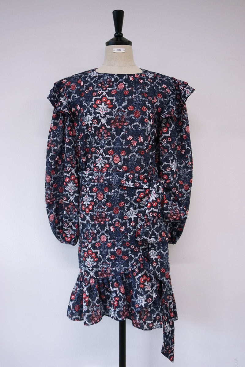 FLORAL PRINT RUFFLE DRESS