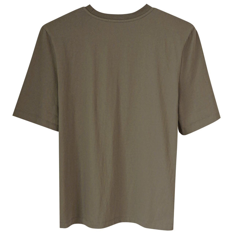 COTTON PADDED SHOULDER HALF SLEEVE TOP