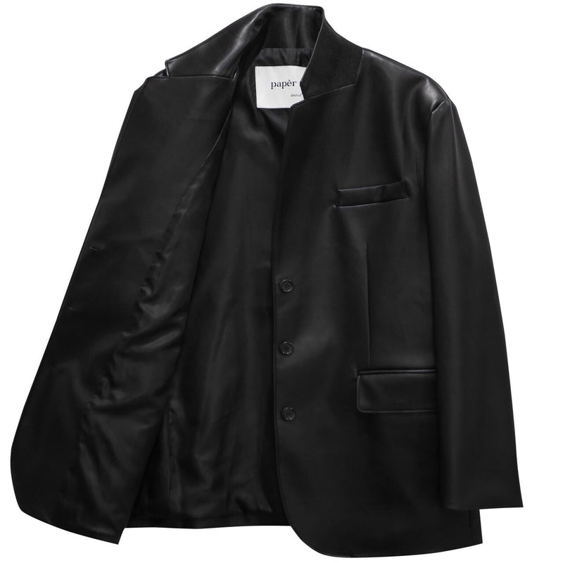 OVERSIZED VEGAN LEATHER BLAZER