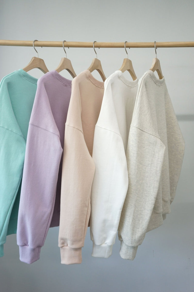 BASIC COTTON SWEATSHIRT WITH SIDE SLIT