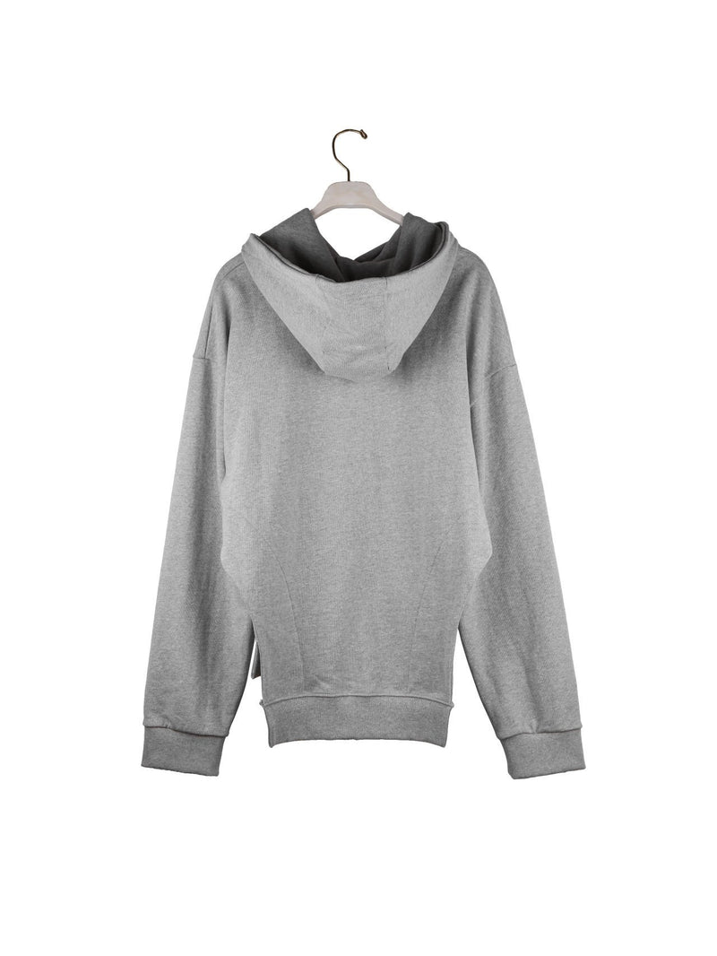 SIDE CUT OUT UNBALANCED COTTON HOODIE