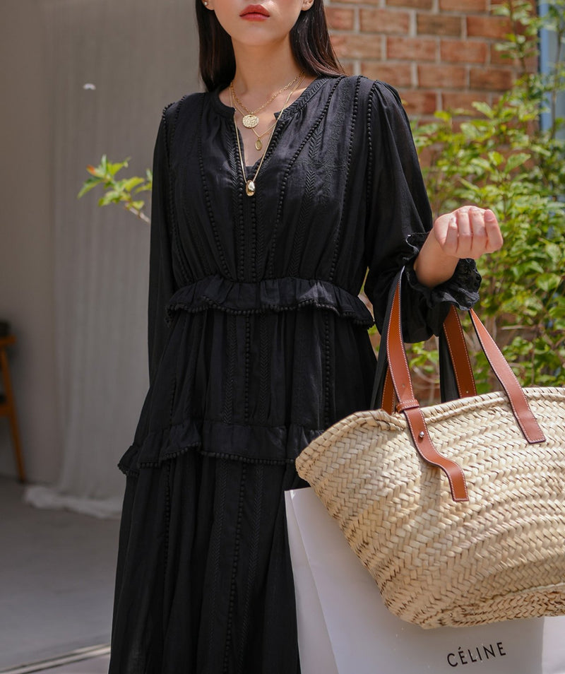 LUXE EMBROIDERED MAXI DRESS