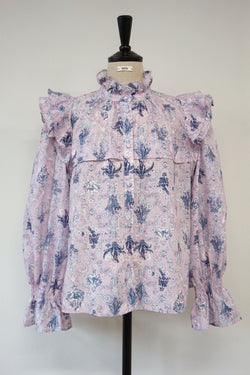 FLORAL BLOUSE FLARE CUFF