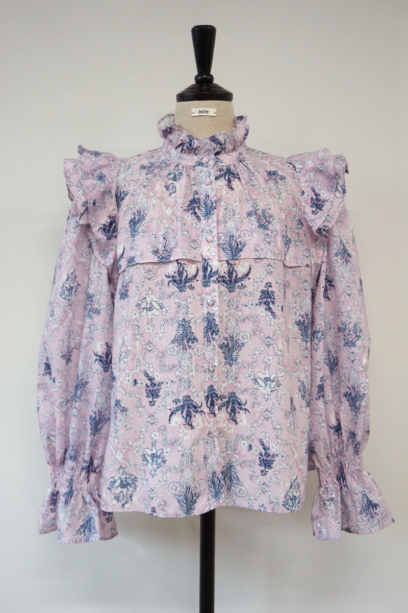 FLORAL BLOUSE FLARE CUFF