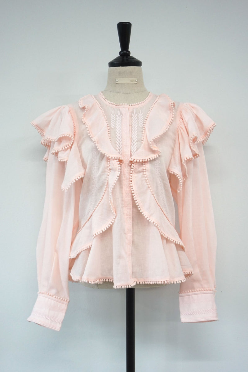 LUXE RUFFLE COTTON BLOUSE