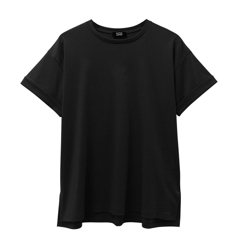 ROLLED SLEEVE COTTON T-SHIRT