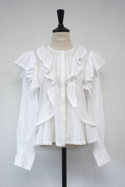 LUXE RUFFLE COTTON BLOUSE