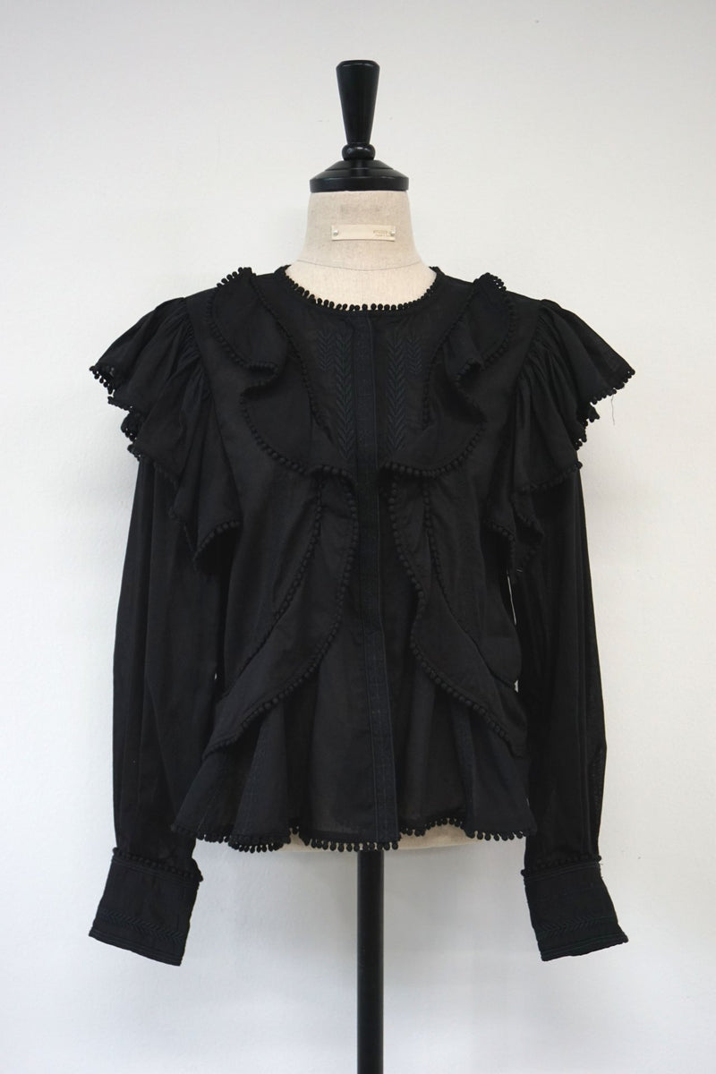 LUXE RUFFLE COTTON BLOUSE