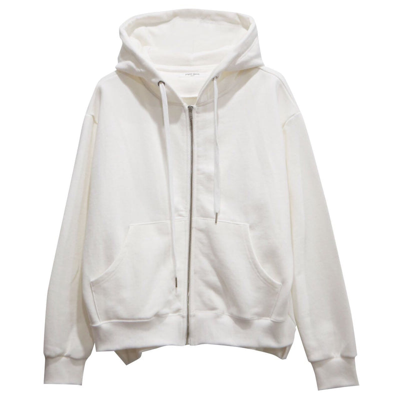 ZIP UP UNBALANCED COTTON HOODIE