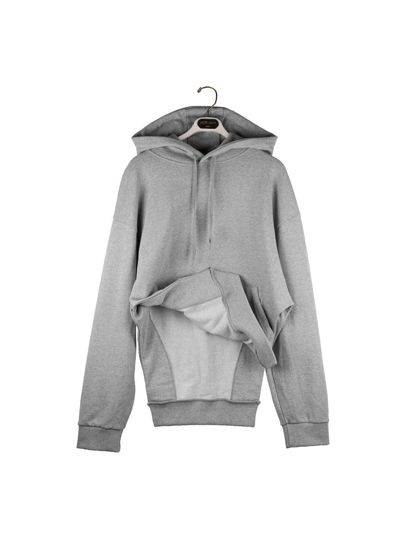 SIDE CUT OUT UNBALANCED COTTON HOODIE