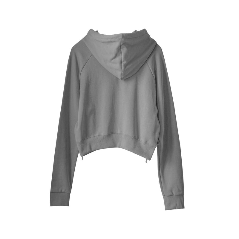 CROPPED HOODIE WITH SIDE ZIP