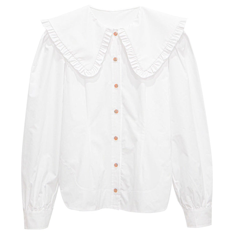 OVERSIZED SHAWL COLLAR COTTON BLOUSE