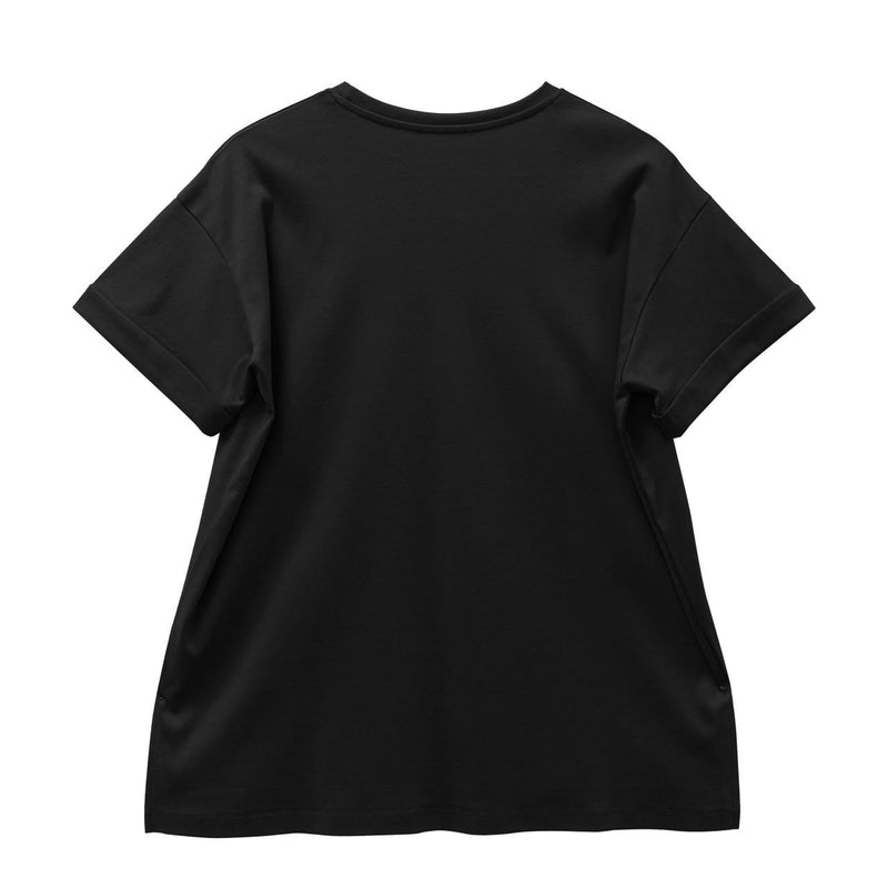 ROLLED SLEEVE COTTON T-SHIRT