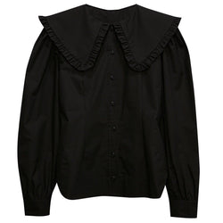 OVERSIZED SHAWL COLLAR COTTON BLOUSE