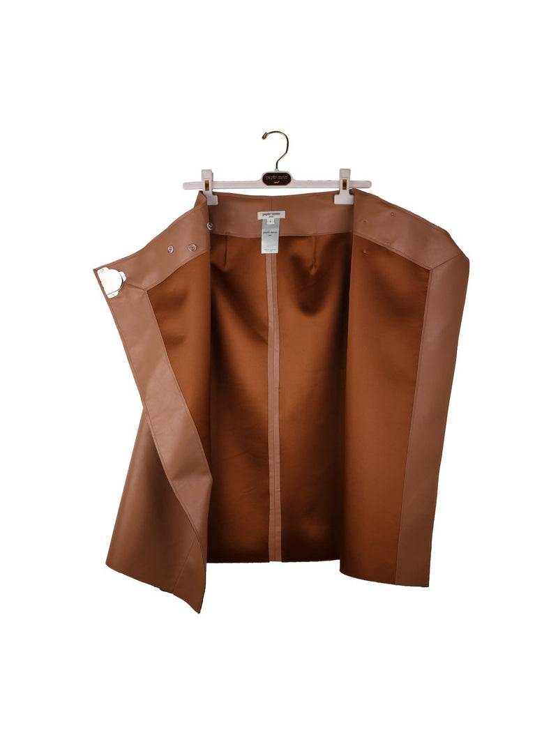 VEGAN LEATHER CUT-OUT WRAP SKIRT