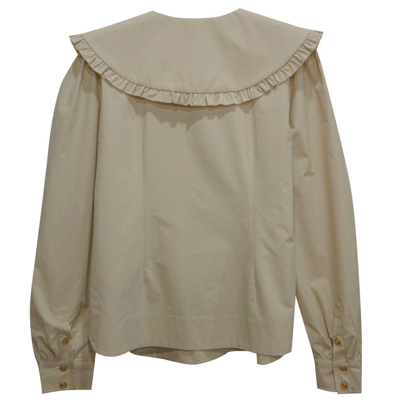 OVERSIZED SHAWL COLLAR COTTON BLOUSE