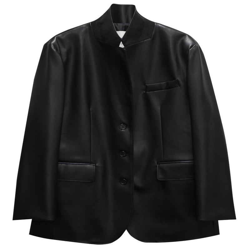 OVERSIZED VEGAN LEATHER BLAZER