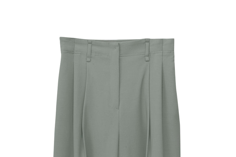 DOUBLE PLEATED STRETCH TROUSERS