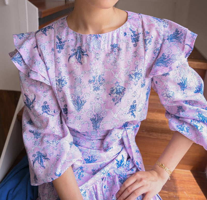 FLORAL PRINT RUFFLE DRESS