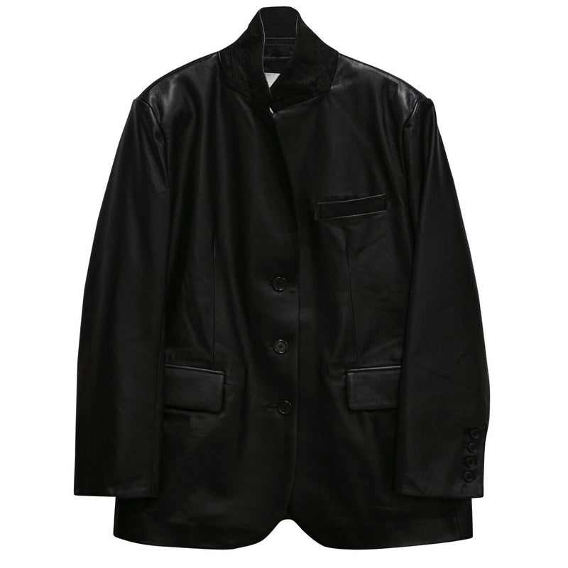CLASSIC OVERSIZED LEATHER BLAZER