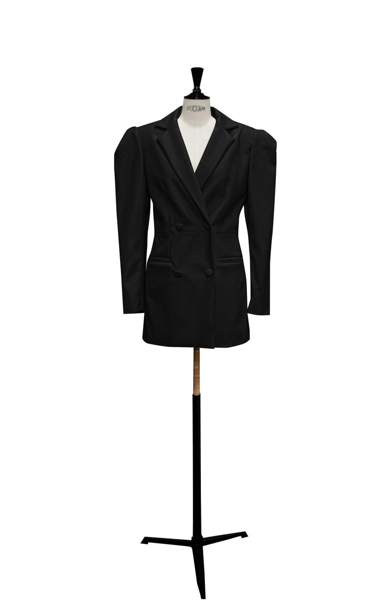 SLIM FIT VEGAN LEATHER BLAZER