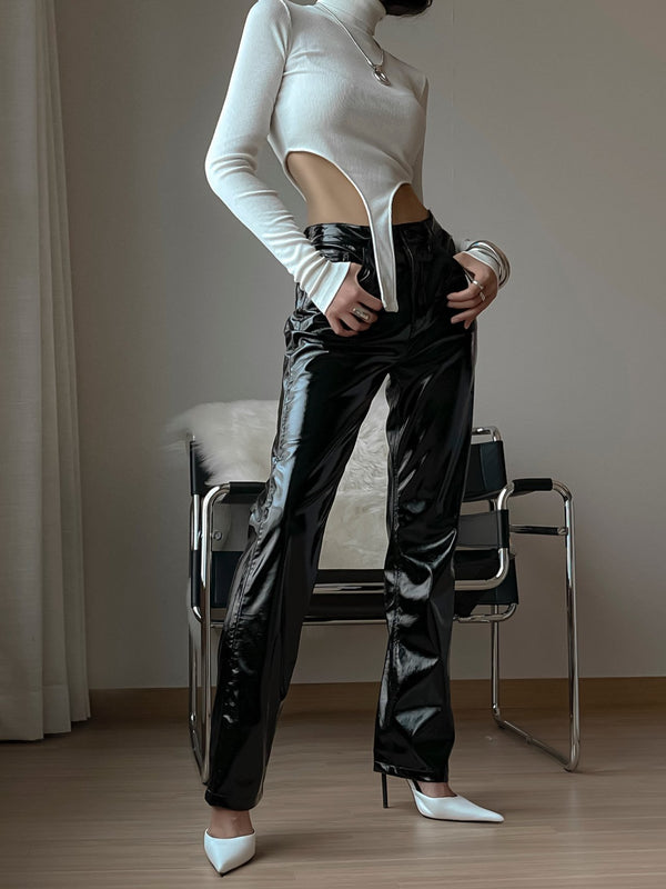 CLASSIC PATENT LEATHER TROUSERS