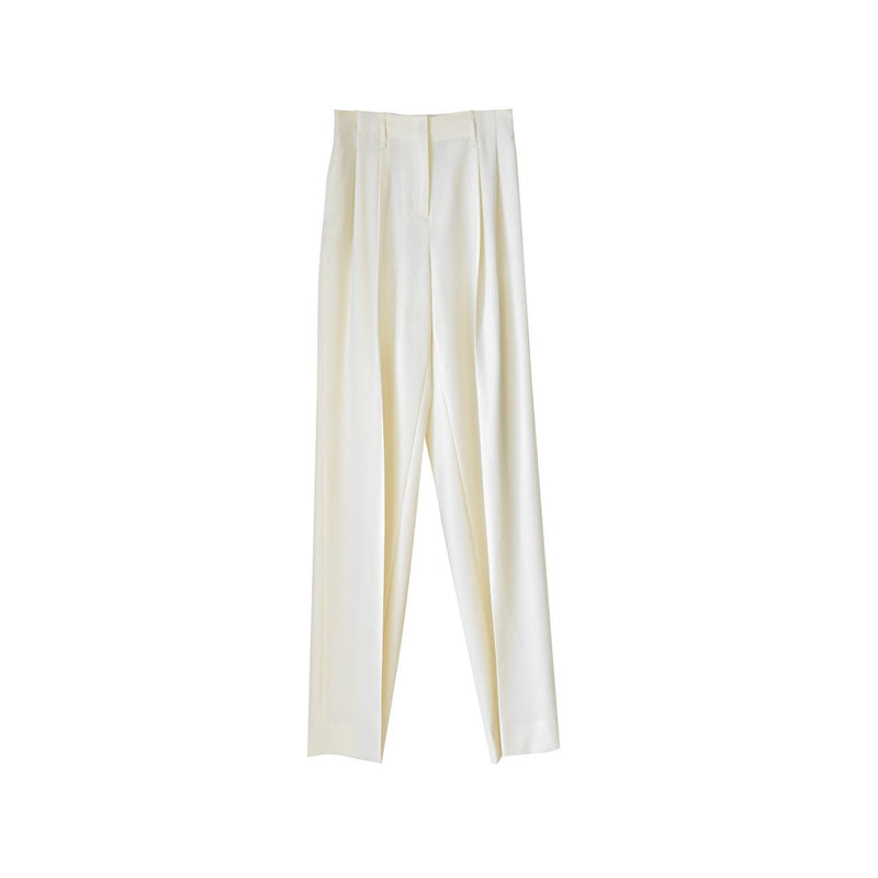 DOUBLE PLEATED STRETCH TROUSERS