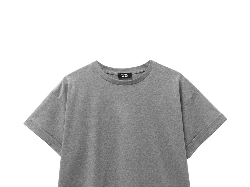 ROLLED SLEEVE COTTON T-SHIRT