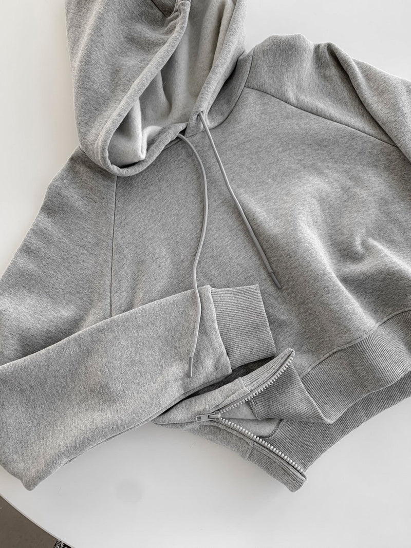 CROPPED HOODIE WITH SIDE ZIP