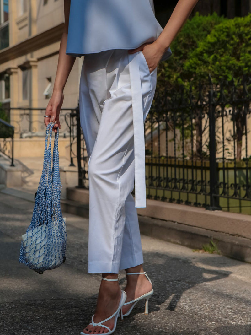 BELTED SUMMER WRAP TROUSERS