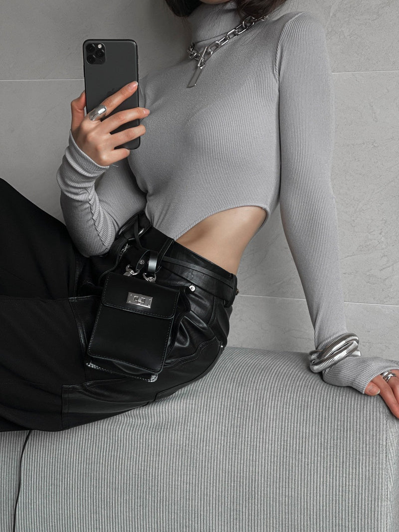 TURTLENECK RIBBED BODY SUIT
