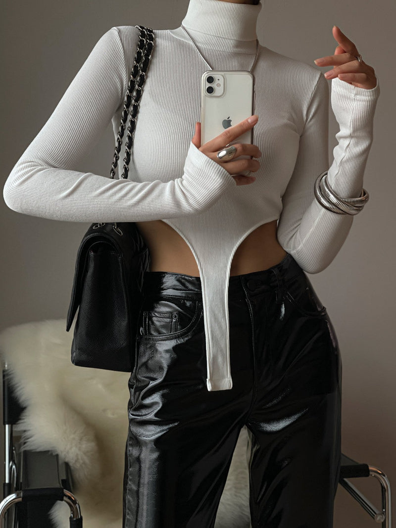 TURTLENECK RIBBED BODY SUIT
