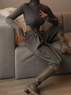 TURTLENECK RIBBED BODY SUIT