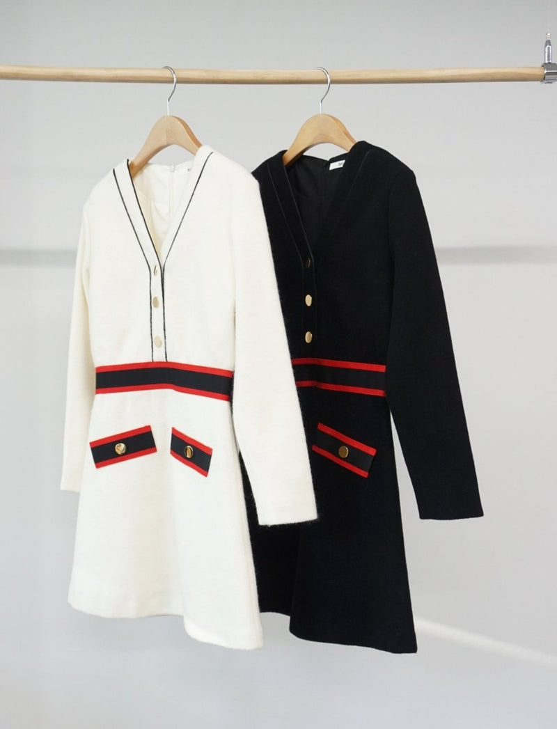 CONTRAST WOOLEN DRESS