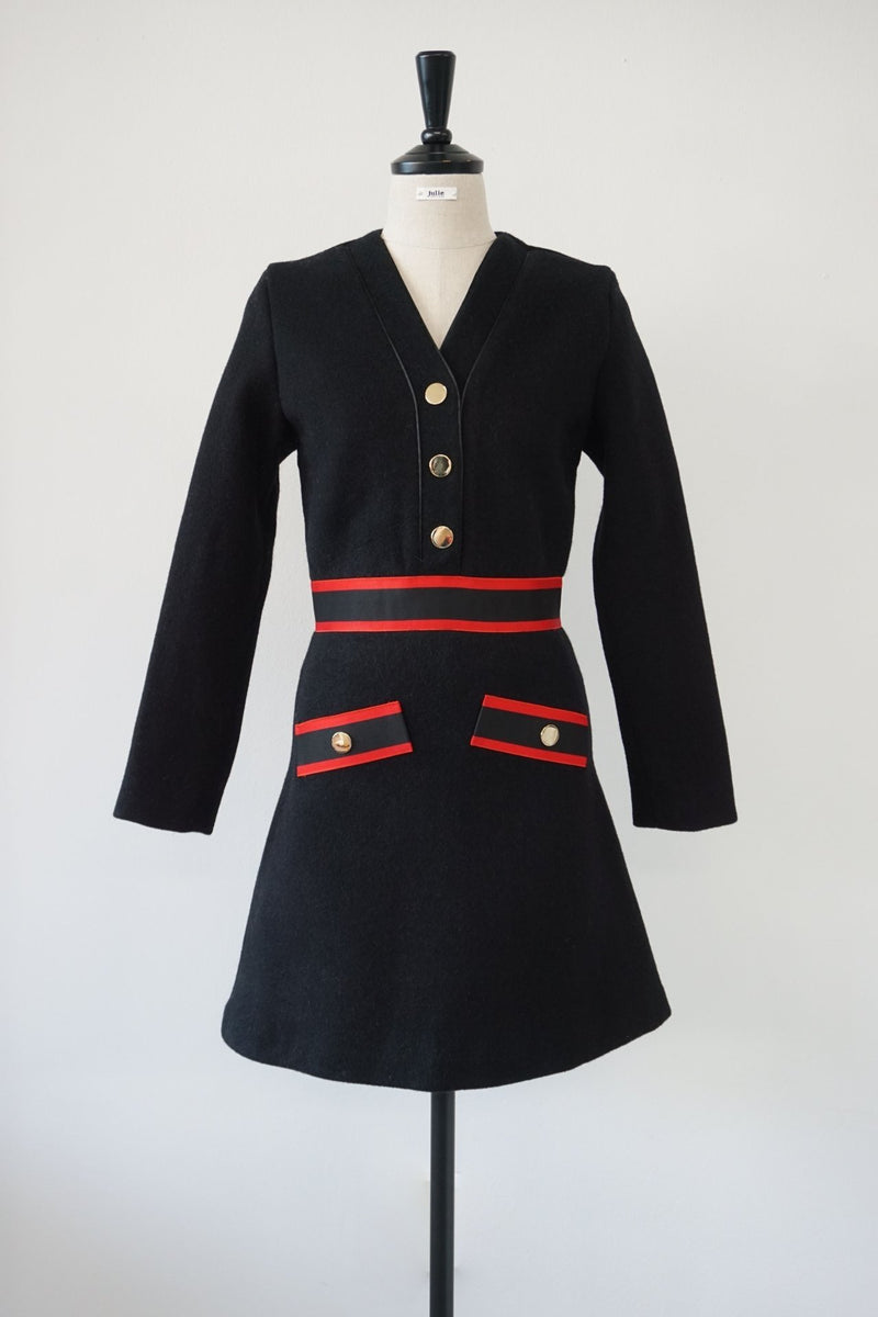CONTRAST WOOLEN DRESS