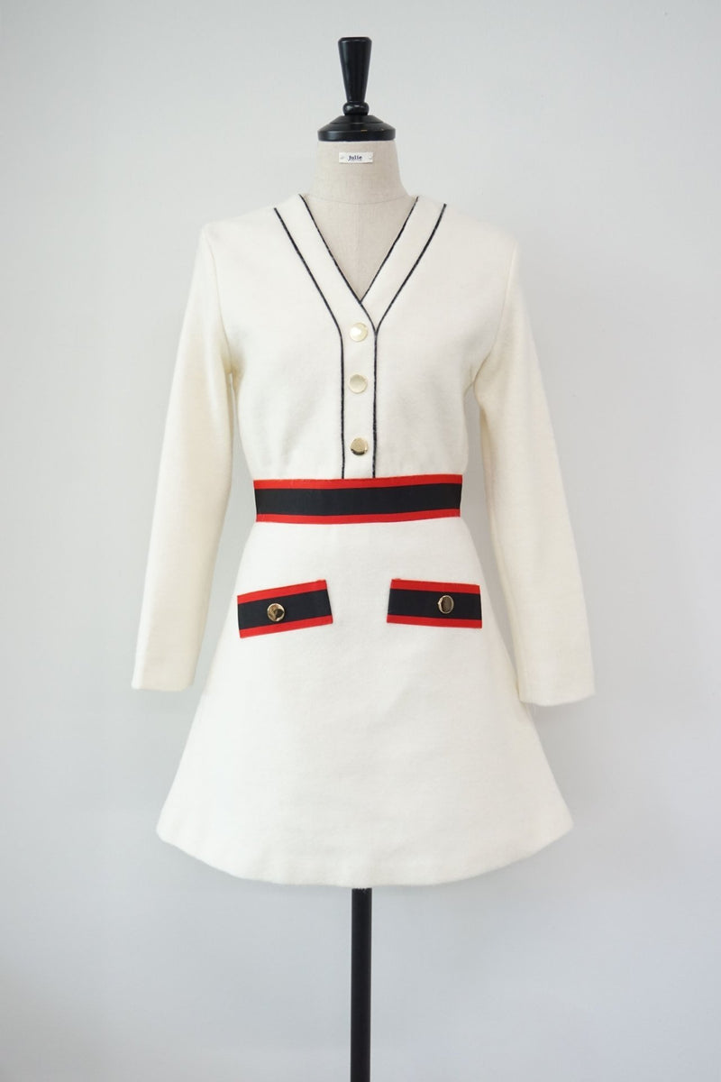 CONTRAST WOOLEN DRESS