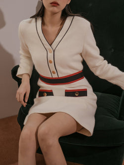 CONTRAST WOOLEN DRESS