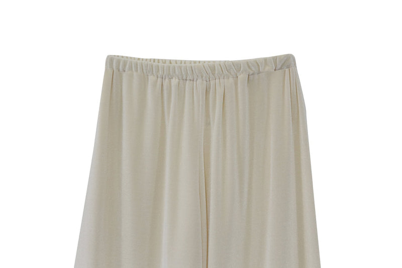 BANDED WIDE LEG VELVET PANTS